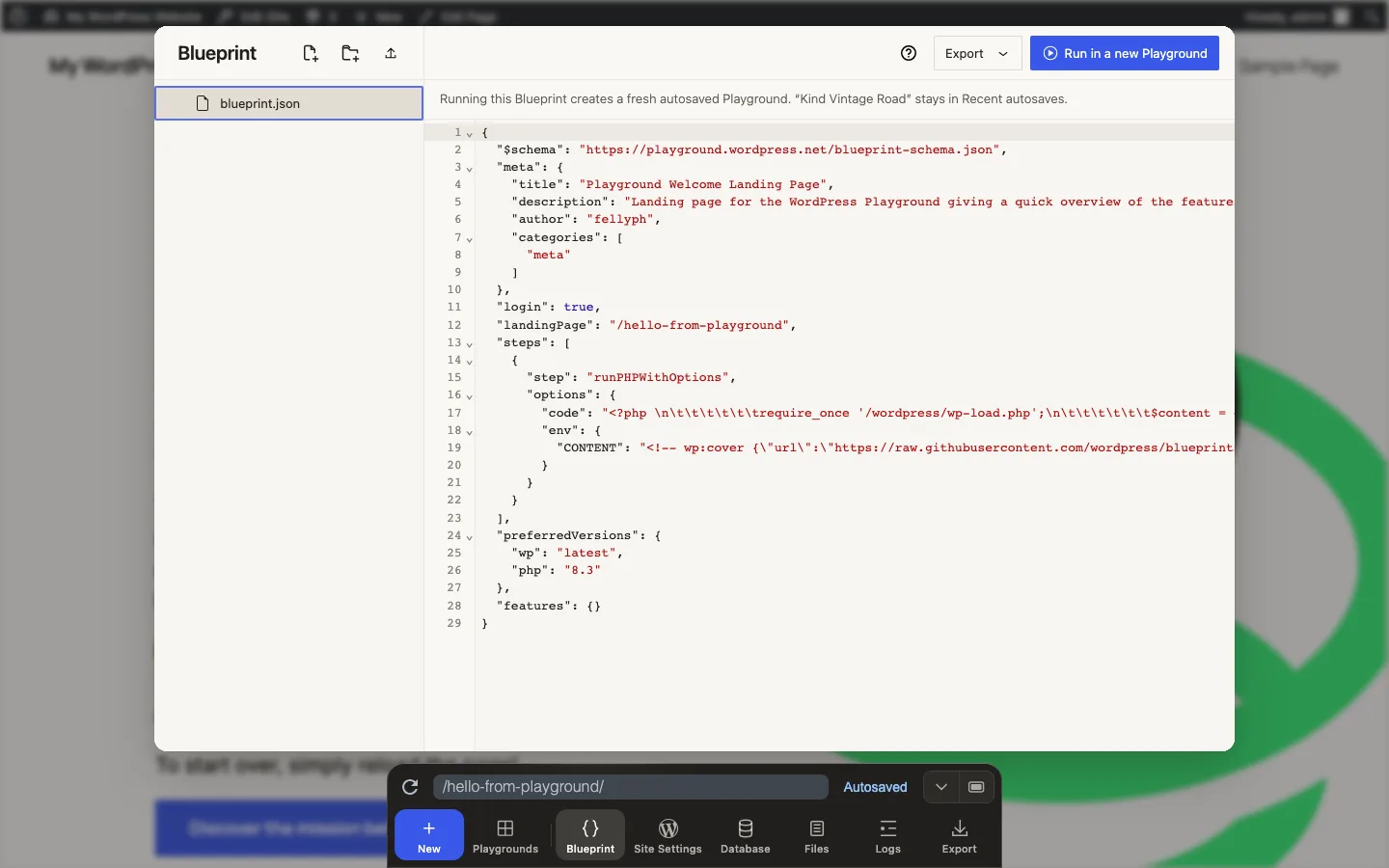 Blueprint pane in the Dock