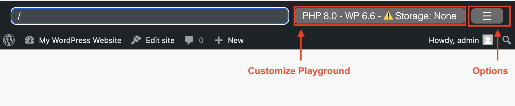 Playground Toolbar Snapshot