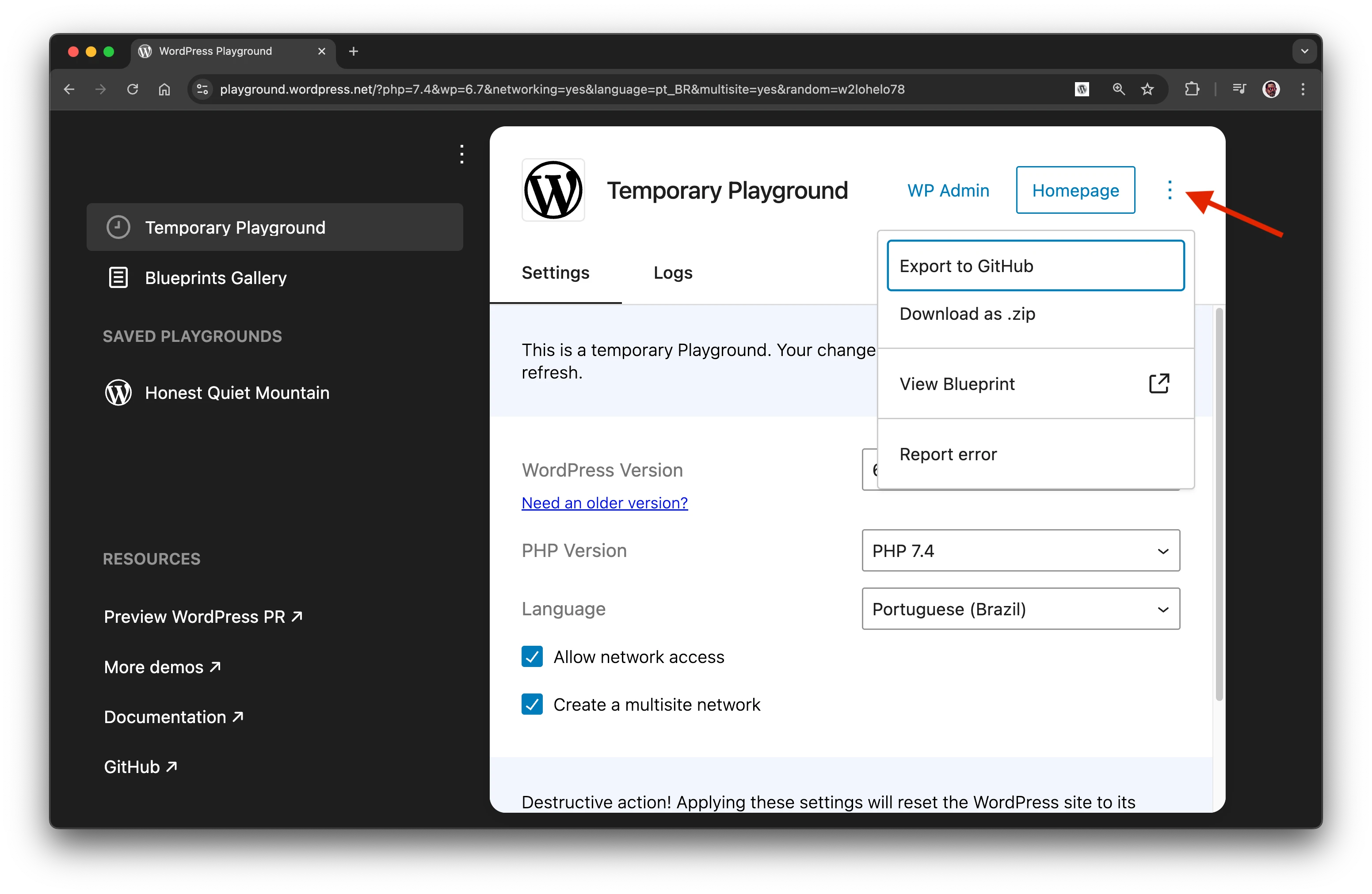 অতিরিক্ত অ্যাকশন মেনু