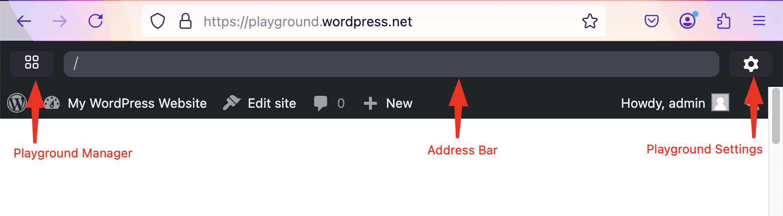 Playground Toolbar Snapshot