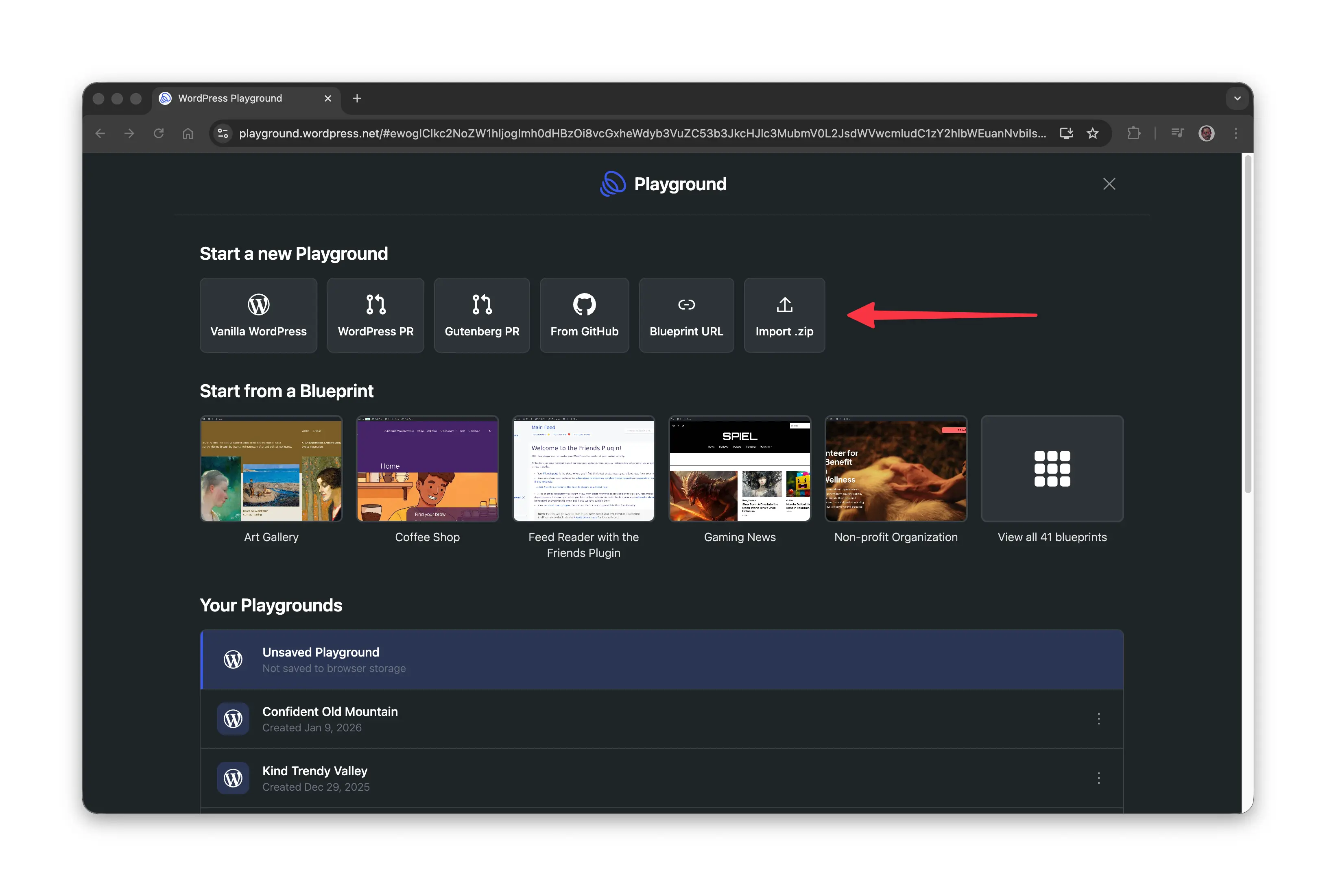 Open Playground Dashboard
