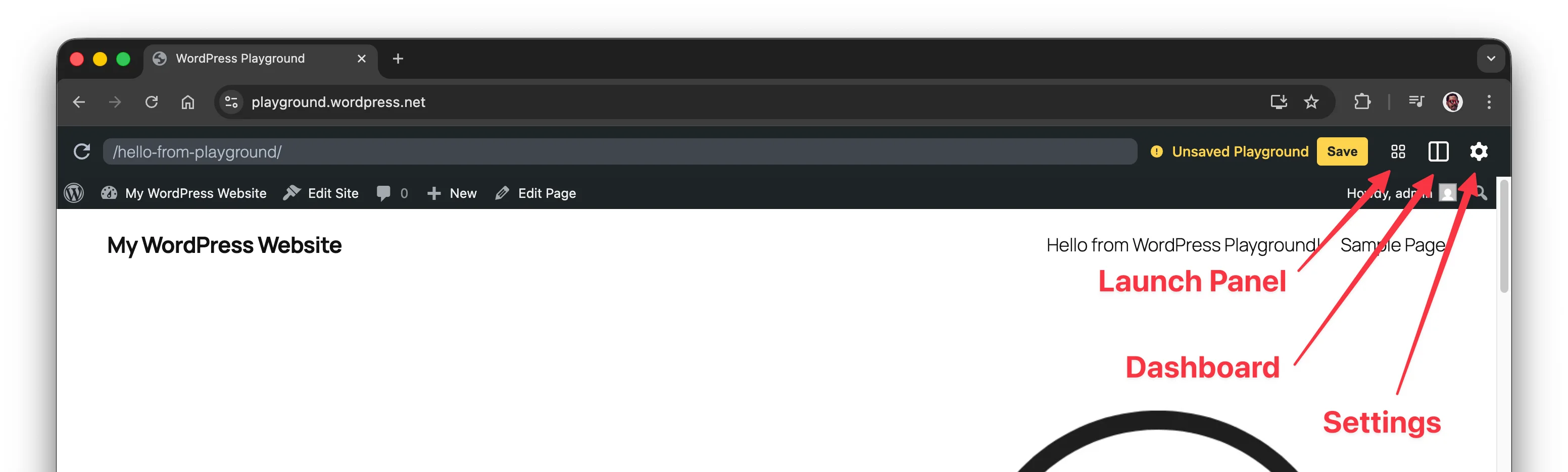 Playground Toolbar Snapshot
